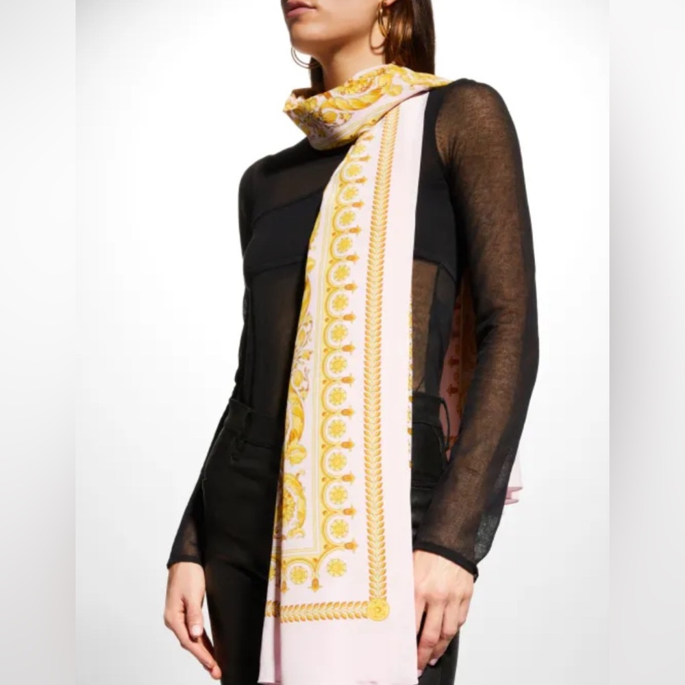 Versace silk and Italian fabric scarf NWT